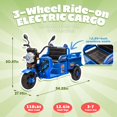 thumbnail image 4 of Track Seven 12V Kids Ride on Car, Electric 3-Wheel Cargo Truck with Large Storage Space, LED Lights, Music, Electric Trike Ride on Toy for Kids Aged 3+, 4 of 8
