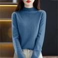 thumbnail image 6 of Sweaters for Women Half Turtleneck Long Sleeve Jumper Knitted Pullover Warm Sweater Tops Blue 2XL, 6 of 6