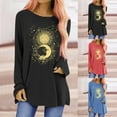 thumbnail image 4 of Tunique pour Femme Grande Taille à Manches Longues T-shirts à Col Rond T-Shirt Graphique d'Été Blouse, 4 of 6