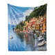 thumbnail image 5 of Manta de franela suave con vista a la antigua calle mediterránea con casas de piedra en la ciudad rural de Italia para regalo de adultos, 5 of 5