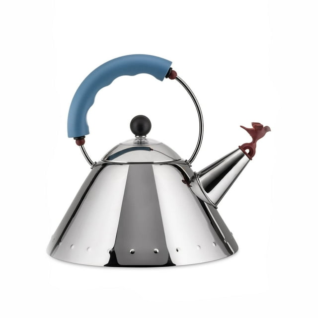 Pava Alessi 9093 de acero inoxidable de 2 L con mango azul