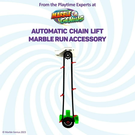 Marble Genius Automatic Chain Lift - The Perfect Marble Run Accessory Add-On Set for Creating Exciting Mazes, Tracks, and Races - Endless Fun, and Creativity, Experience the Thrills of Marble Racing