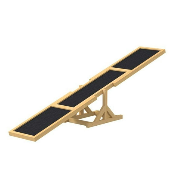 Dog Agility Ramp, Pet Seesaw - Fir Wood Dog Training Equipment for Small to Medium Dogs Up to 66lbs - Indoor Outdoor Use