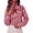 Wine #064, variant on Womens Striped Button Down Shirts Bow Tie Neck Long Sleeve Tops, L
