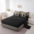 thumbnail image 3 of Homewish Skull Black Cat 7-Piece Twin Bedding,Vintage Flowers Bedding Comforter Set,Cream Black,Halloween Bed Set,Black Reversible, 3 of 8