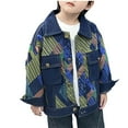 thumbnail image 3 of MKOSPLRT Casual Denim Jacket for Boy 1-12Y Casual Color Block Print Jean Coats Lapel Collar Button Down Fall Jacket with Pocket, 3 of 7
