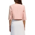 thumbnail image 3 of INSPIRE CHIC Women's 3/4 Sleeve Cardigan Open Front 2026 Elegant Cocktail Bolero Shrug for Dress XL Light Pink, 3 of 5