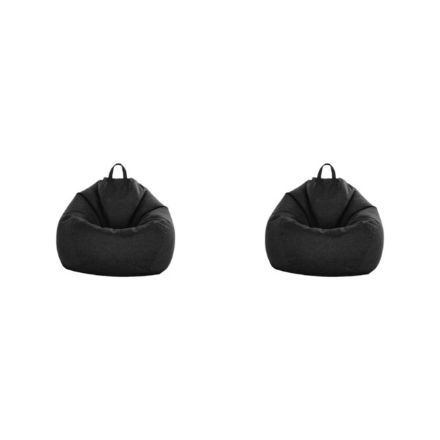Advancent Transforme la sala de estar Fundas para sillas de moda Sofá elegante Puff Sofá perezoso negro 2Conjunto