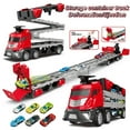 thumbnail image 6 of Mega Hauler Truck with Ejection Race Track, Big Truck with 6 Cars, Folding Storage Race Track Deformation Catapult Truck with Music Function,Car Transporter Truck Toy Set Birthday Gift  for Kids 3+, 6 of 11