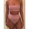 thumbnail image 3 of Women's High Waisted Swimsuits V Neck Tank Top Bikini Swimsuit Ribbed Bathing Suits for Women, 3 of 3