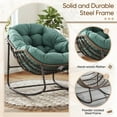 thumbnail image 5 of Indoor Outdoor Rocking Chair, Oversized Papasan Rocking Chair with Padded Cushion, Rocker Egg for Front Porch, Garden, Living Room, Bedroom, Apartment, 5 of 8