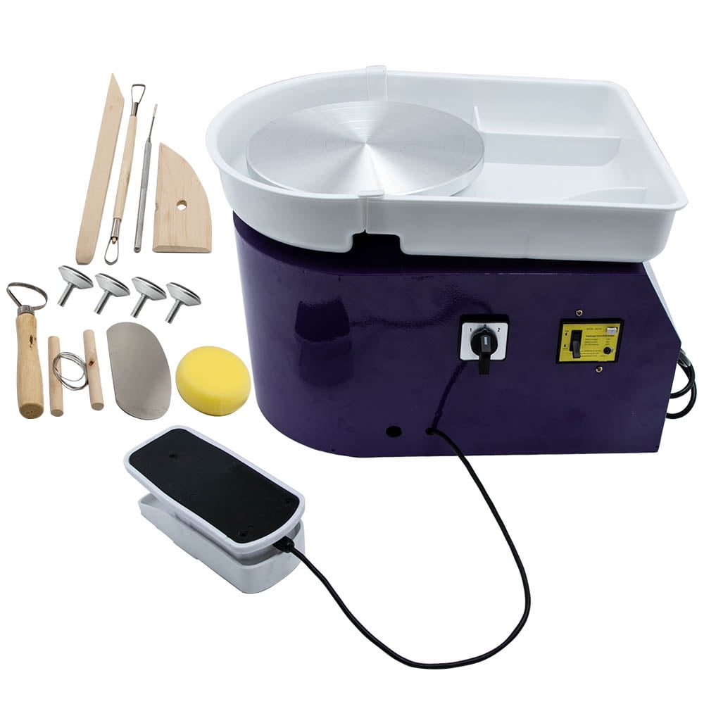 25CM 350W 110V Electric Pottery Wheel Machine Ceramic Work Clay Art Craft Blue