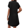 thumbnail image 3 of DYMADE Womens Summer Floral Printing Round Neck Short Sleeve Casual T-Shirt Dress, 3 of 3