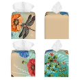 thumbnail image 2 of Yiaed Colorful Plants And Insects Print Tissue Box Cover, PU Leather Decorative Organizer for Tabletop, Bathroom, Car, Office Creative Decorative, 2 of 7