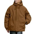 thumbnail image 1 of MIASHUI Veste Homme Extérieur Doublée en Peluche Coupe-Vent Imperméable pour Temps Froid Or,TG, 1 of 4