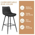 thumbnail image 2 of KERDOM 24" Dining Chairs Set of 2, Modern Kitchen & Dining Room Chairs, Upholstered Faux Leather Dining Chair, Armless Dinner Side Chairs with Sturdy Metal Legs (Black, Set of 2), 2 of 8