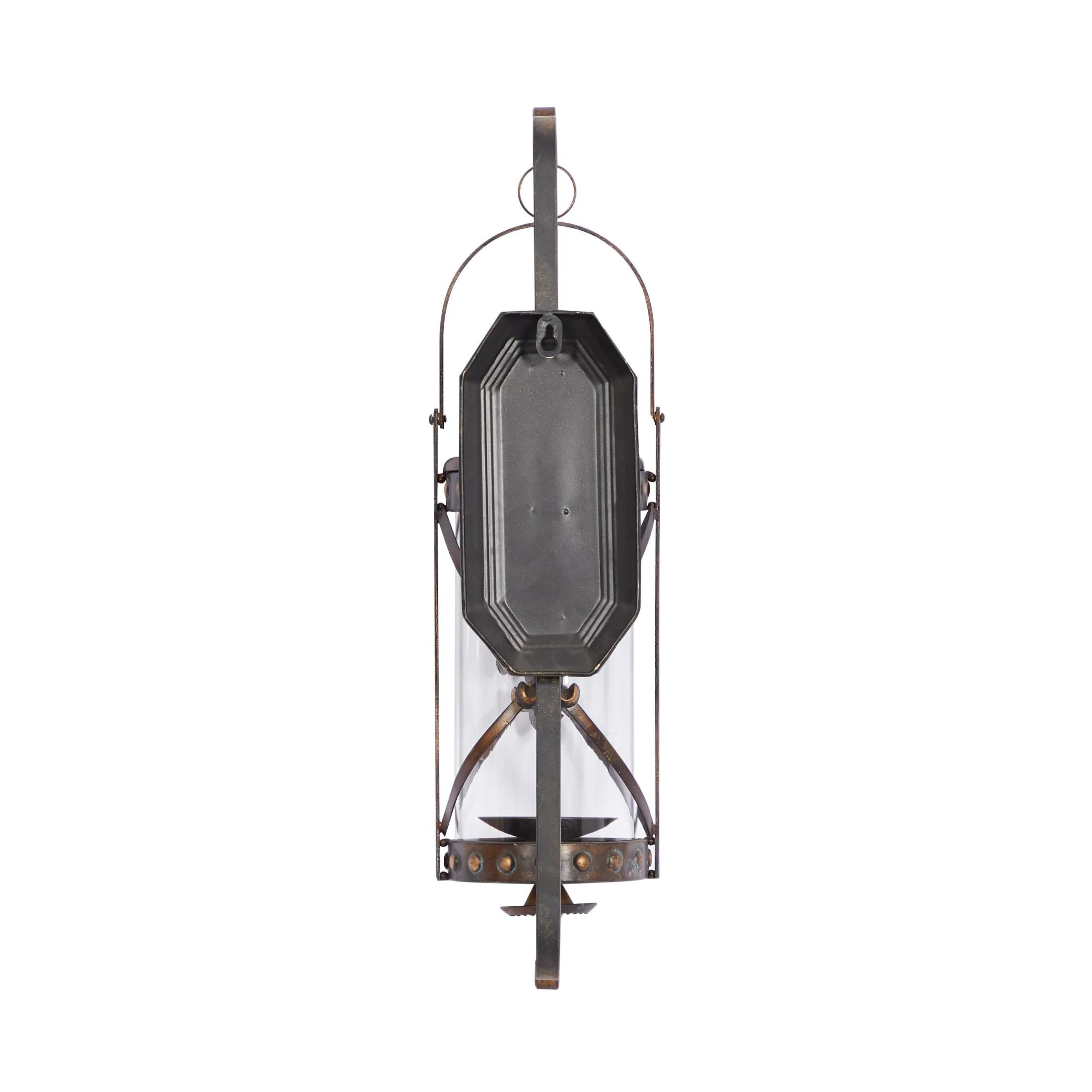 DecMode Bronze Metal Fleur De Lis Suspended Studded Wall Sconce with Scroll Details