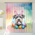 thumbnail image 3 of Happy Easter Schnauzer with Bunny Ear Headband and Flowers Shower Curtain Miniature Schnauzer Dog Lover Waterproof Bathroom Bathtub Curtain - 13001, 3 of 5