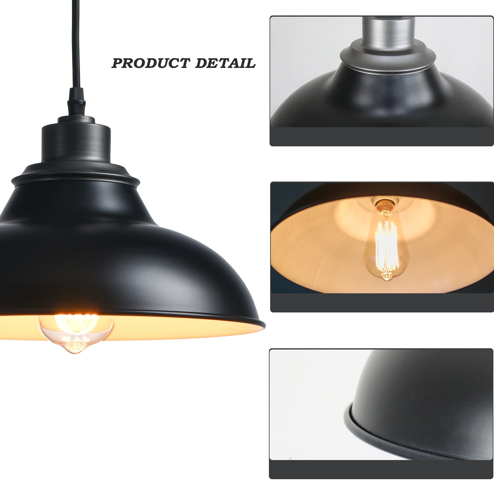 Claxy Black Barn Style Pendant Light Fixtures with Cord