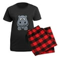 thumbnail image 5 of CafePress - Cartoon Hippo Pajamas - Women's Short Sleeve Print T-Shirt and Pants Dark Cotton Pajama Set, 5 of 7