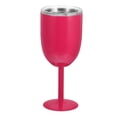 thumbnail image 1 of Tall Stemmed Insulated Wine Glasses for Beach Picnics Rosy Color 10Oz 1Set, 1 of 4