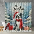 thumbnail image 2 of Merry Christmas Border Collie Enjoys Woofmas Winter Xmas Holiday Shower Curtain Borders Dog Lovers Gifts Idea Waterproof Bathroom Bathtub Curtain - 02022, 2 of 5