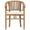 thumbnail image 4 of vidaXL Solid Teak Wood Garden Dining Set 3 Piece with White/Gray Cushions, 4 of 17