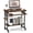 Rustic Brown, variant on WSWJY Rolling Computer Desk Cart with Keyboard Tray, Mobile Portable Laptop PC Desk with CPU Stand & 3 Hooks for Sofa & Bed, Industrial Small Desk on Wheels for Small Spaces, Home Office Desk