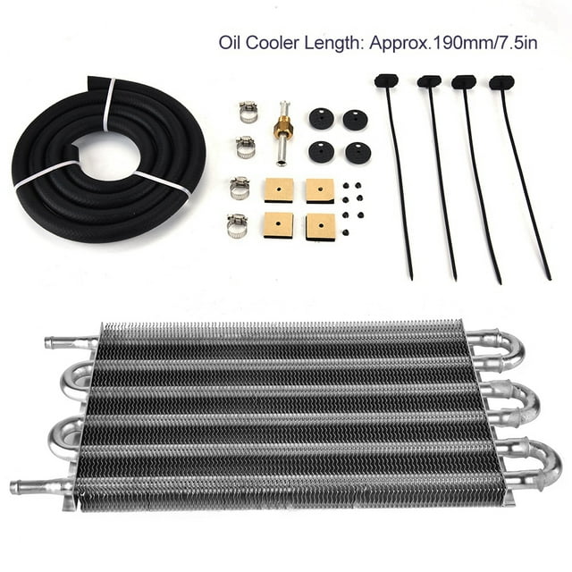 Greensen Car 6 Row Remote Transmission Oil Cooler Kit Auto-Manual Radiator Converter, Car Oil Cooler,Oil Cooler