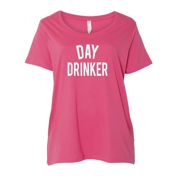 DAY DRINKER Womens Plus Size Scoopneck Tee