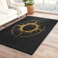 thumbnail image 1 of Sun Rug for Kids Room - 4x5 Rug - Sun Rug - Burning Sun Area Rug - Boys Black and Gold Rugs - Vintage Minimalist Carpet, 1 of 7