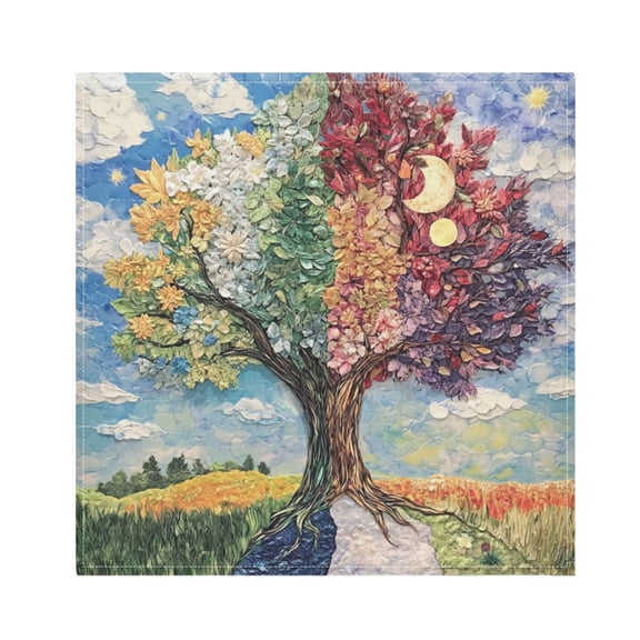 Satin Napkin Square 20 Inches Soft Smooth Decorative Napkins for Party Wedding Banquet and Dinner Trees for All Seasons