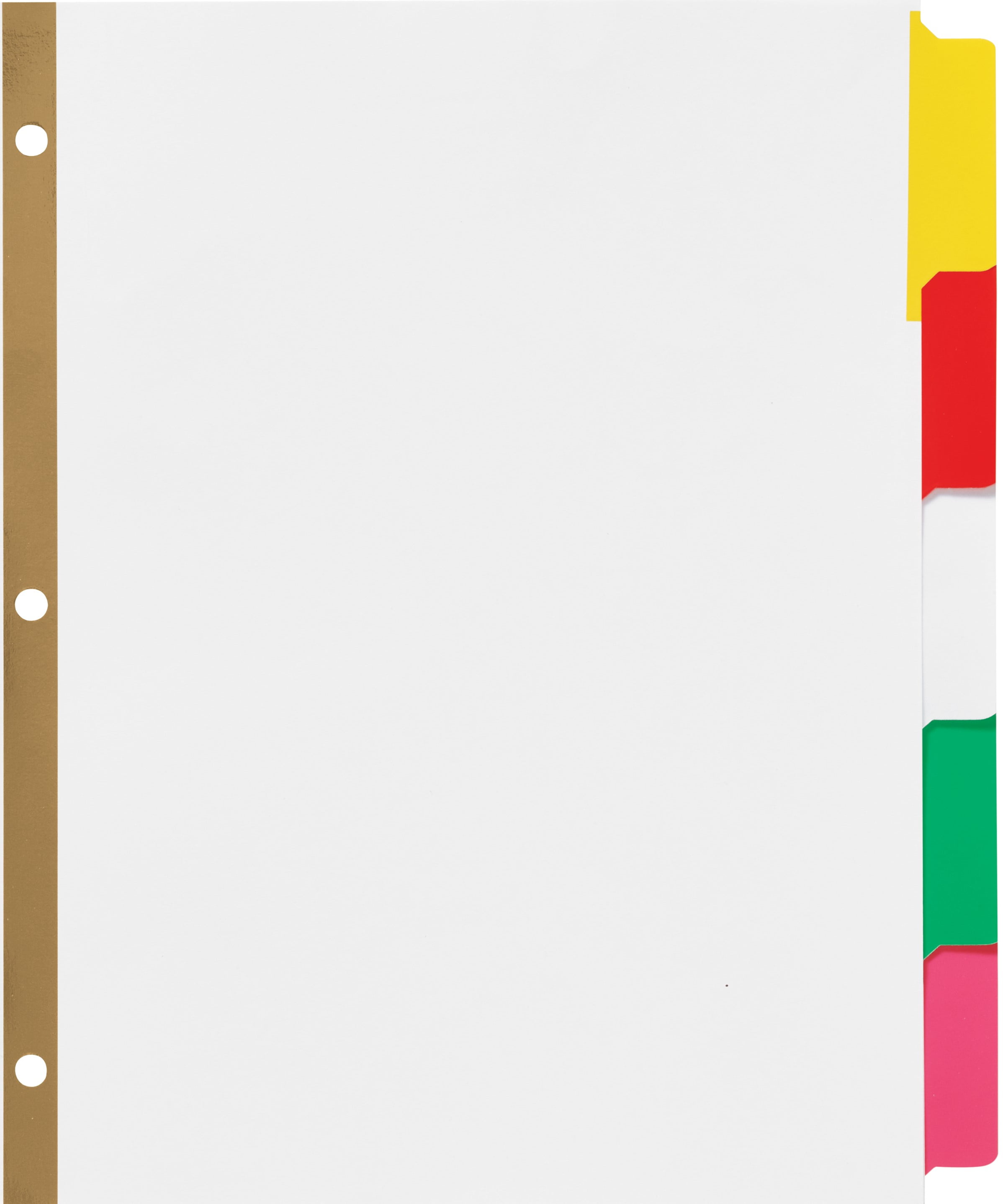 Avery Write & Erase Divider, 5-Tab, Paper, White Body, Multicolor Big Tabs, Handwrite, 1 Set