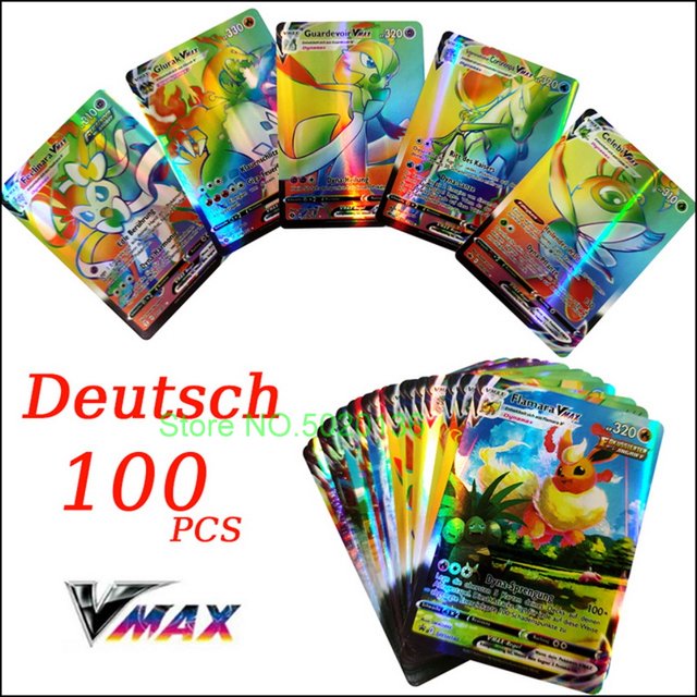 Cartas de Pokémon Deutsch en alemán Vstar Vmax GX Limited, Arceus arcoíris brillante, Pikachu, Charizard, cartas holográficas, regalo para niños