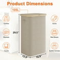 thumbnail image 6 of Dovied 2PCS Slim Laundry Hamper with Lid 85L Foldable Clothes Basket with Removable Mesh Bag & Handle for Closet Bathroom Bedroom (Beige), 6 of 7