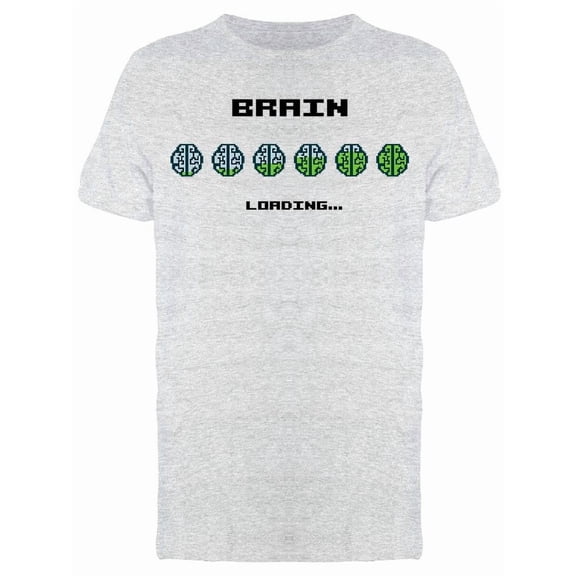 Pixel Brain Loading Funny Geek Tee Men's -Image by Shutterstock