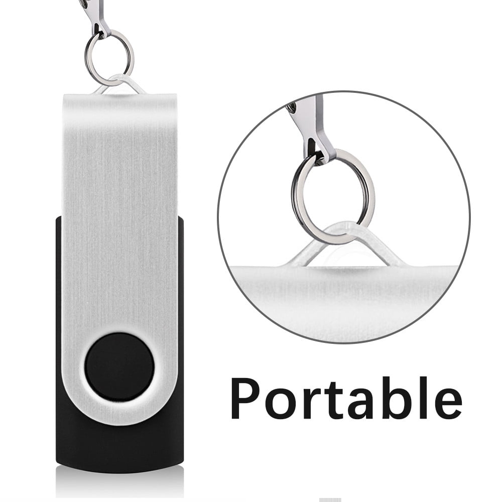 KOOTION 10Pack 2GB USB Flash Drive Memory Stick Fold Storage Thumb Pen Drive Swivel, Black