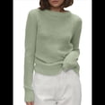 thumbnail image 2 of Suéter Básico de Cuello Redondo para Mujer, Jersey de Larga y Cuello Redondo. Verde L, 2 of 7