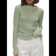 thumbnail image 2 of Suéter Básico de Cuello Redondo para Mujer, Jersey de Larga y Cuello Redondo. Verde L, 2 of 7