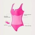 thumbnail image 6 of Women Sexy Tummy Control One Piece Swimsuits V Wired Slimming Bathing Suit Color Block Printed Swimwear Hot Pink XL, 6 of 6
