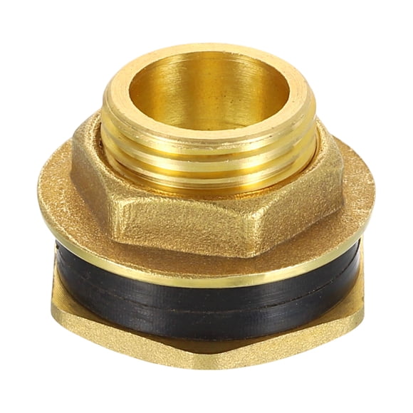 Brass Bulkhead Fitting with Washer, G1/2" Male Brass Water Tank Connector