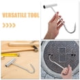 thumbnail image 3 of DEEPCRAFF Heavy Duty Manhole Cover Hook with Long Rod Iron Handle for Home Use Plated Silver, 3 of 8