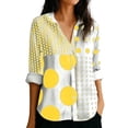 thumbnail image 2 of Otvok Womens Shirts Causal Button Tops Long-Sleeve Collared Shirt Polka-Dot Turndown Collar Shirt, 2 of 7