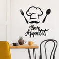 thumbnail image 1 of Adhesivos de pared con cita de Bon Appetit con sombrero de chef, tenedor y cuchara, 1 of 1