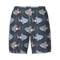 thumbnail image 4 of Lsque Mens Swim Trunks Shark Wearing Swim Ring Pattern - Bathing Suit Compression Liner - Beach Swim Shorts Swimwear - (S-3XL) - Stretch Quick Dry -XX-Large, 4 of 9