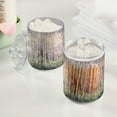 thumbnail image 2 of Yayeee 2 Pack Qtip Holder Bathroom Cotton Swab Canister with Lid Clear Dispenser Set, Purple Deer, 2 of 6