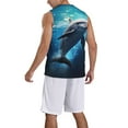 thumbnail image 2 of Naloa Ice Blue Ocean Cute Dolphin Basketball Jersey Reversible Men's Mesh Athletic Sports Shirts Training Practice S-4XLX-Large, 2 of 6