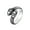 Silver, variant on Men Women Double Snake Head Loop Animal Statement Stainless Steel Ring Size 6-12