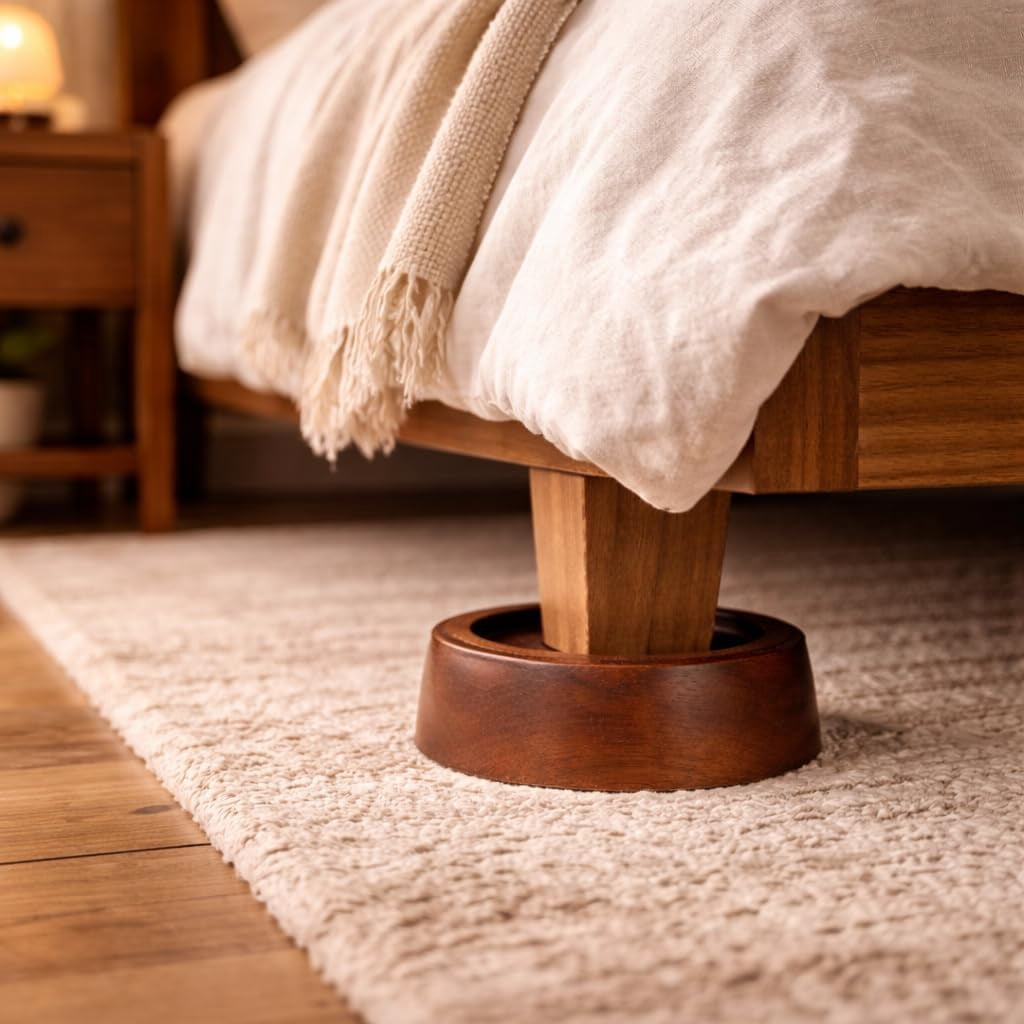 T one Wooden Bed risers (No-Plastic)| Furniture risers | Table risers | Bed Lifts risers | Couch risers| Heavy Duty Bed Riser | Desk risers for Desk Legs (1 inch)