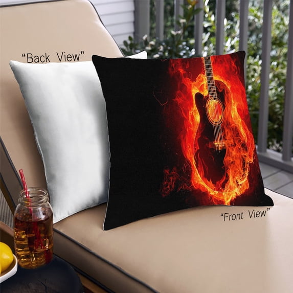 Ahgly Company Music Guitar Outdoor Throw Pillow, 18 inch by 18 inch